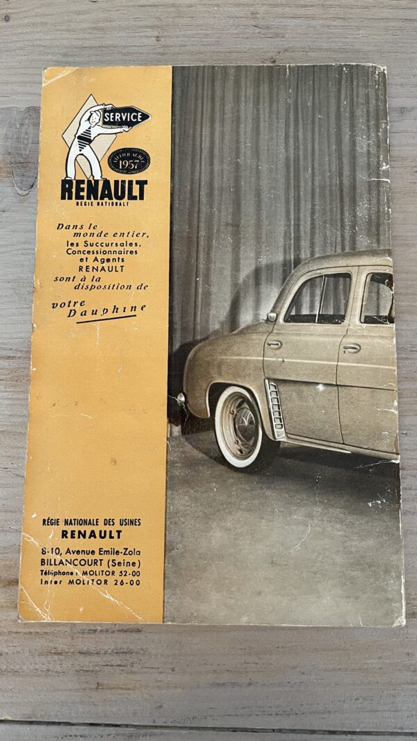 Dauphine-Renault 1956 - Notice d’entretien NE 740