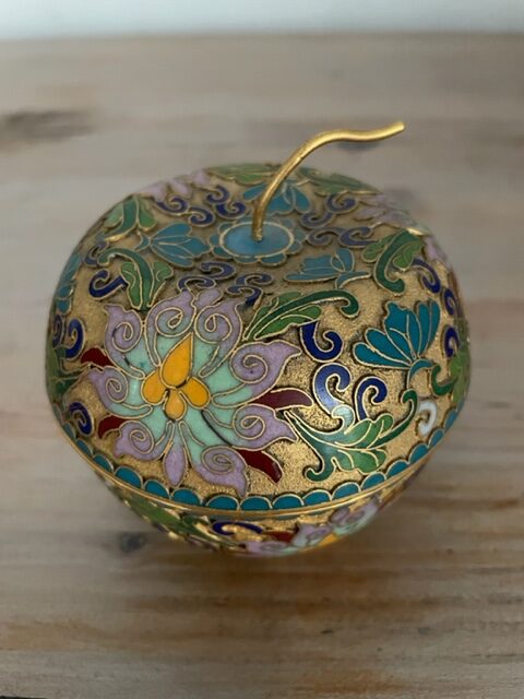 Cloisonné - Jolie pomme boite à bijoux