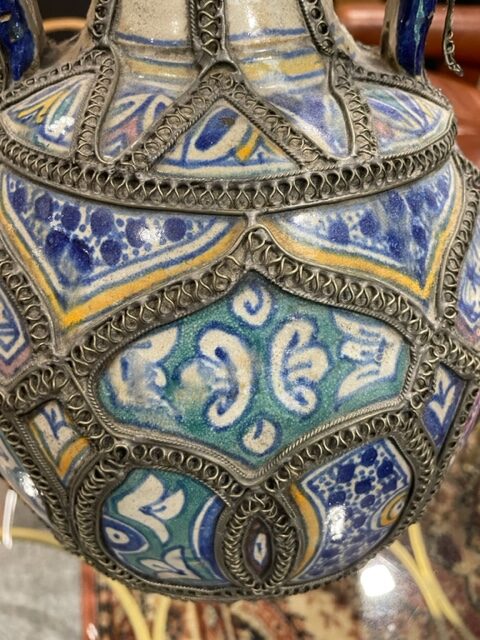 Vase Vintage Céramique et Métal (Maroc)