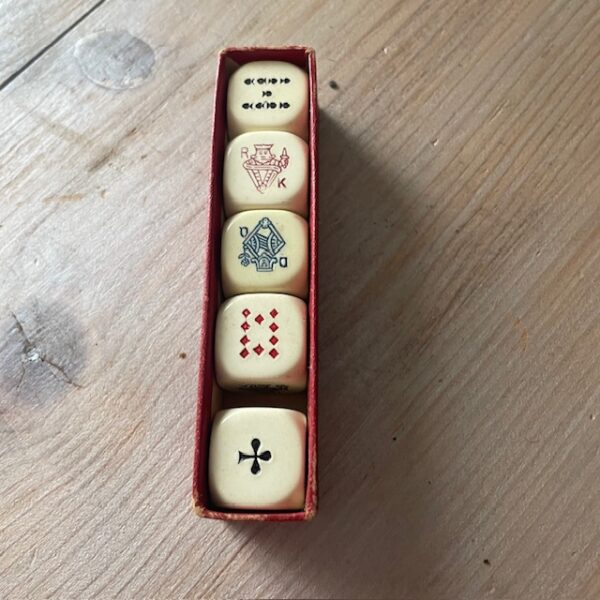 Ancien jeu de dés Poker d'As -
